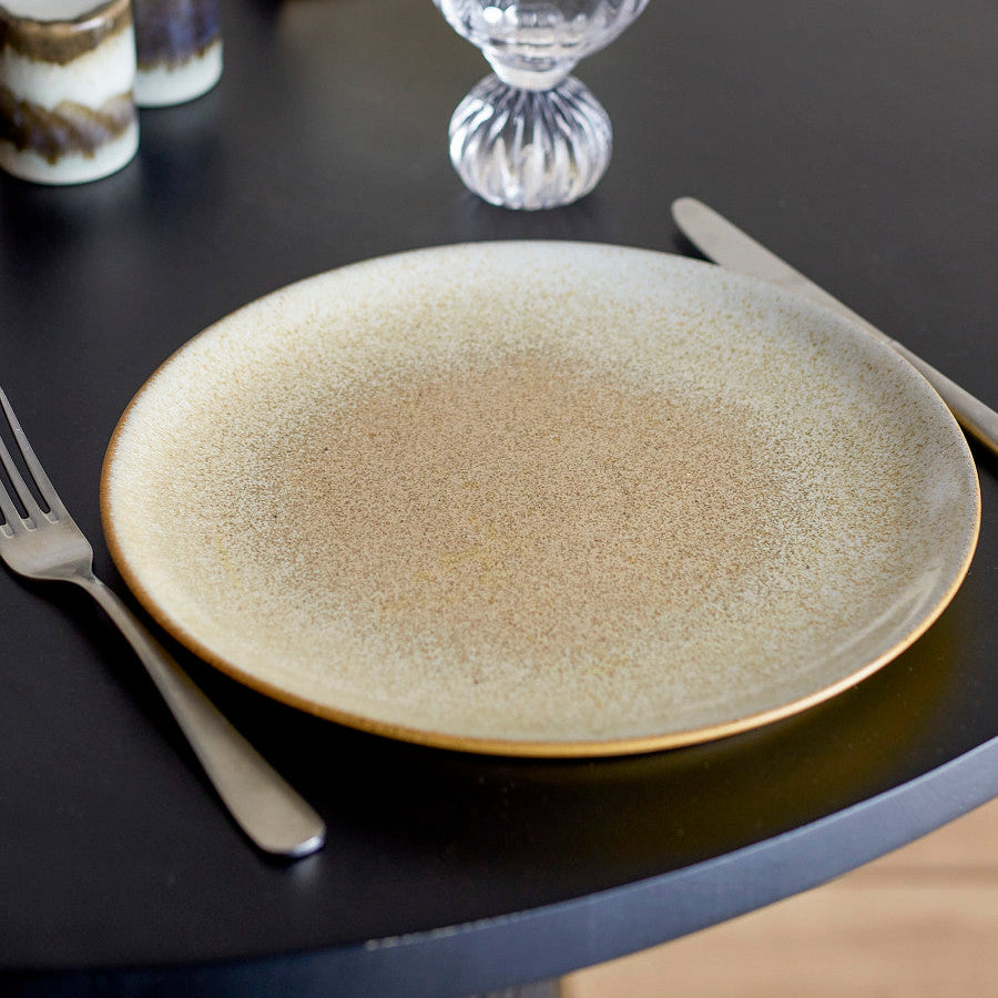 צלחת אוכל Paula - חרס בגימור זהב