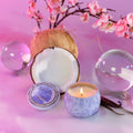 נר בקופסת פח 'Cherry Blossom Bubble 'WICKED - מהדורה מוגבלת
