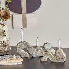 סט 2 פמוטים Liabella - שיש אפור