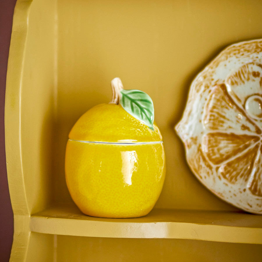 צנצנת Limone עם מכסה - חרס/לימון